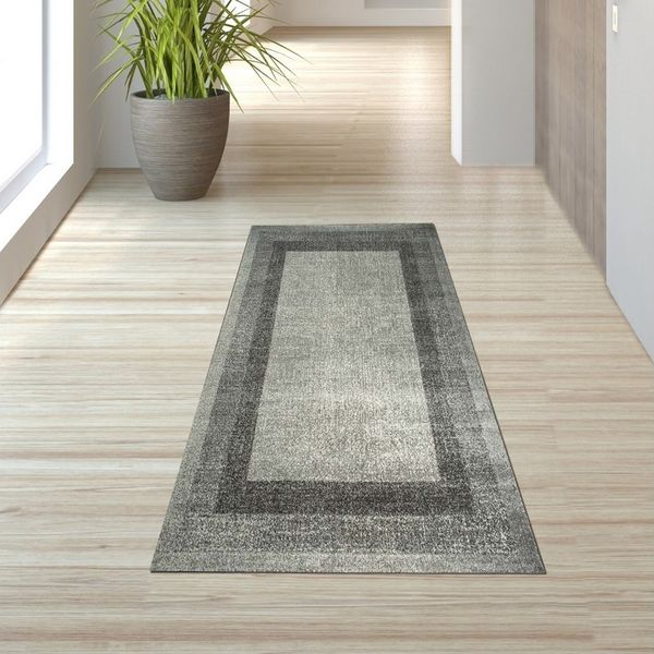 TeppichHome24 Teppich Designer Teppich Wohnzimmer Modern vintage in grau creme, rechteckig, Höhe: 9 mm