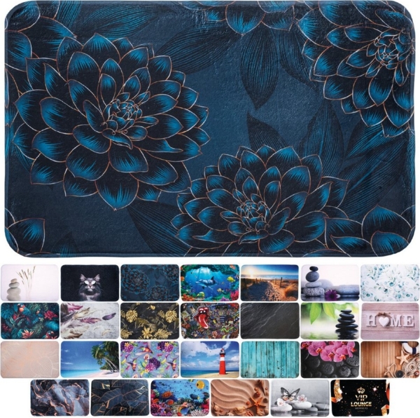 Sanilo Badematte mit Motiv, viele schöne Badteppiche zur Auswahl, rutschhemmend beschichtet, waschbar, schnelltrocknend, Polyester, rechteckig, sehr weich, hochwertig & modern, 50 x 80 cm oder 70 x 110 cm