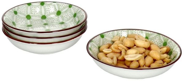 Ritzenhoff & Breker Servierschale 4er Set Schale flach 9,5cm Lime Rio - Ritzenhoff 744804, Porzellan