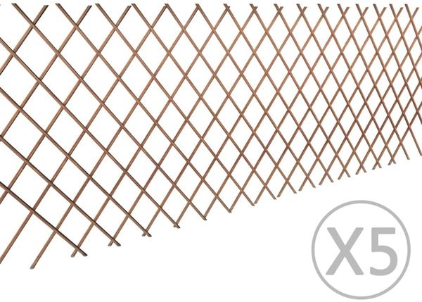 vidaXL Weidenzaun 5 Stk. 180x90 cm 140395