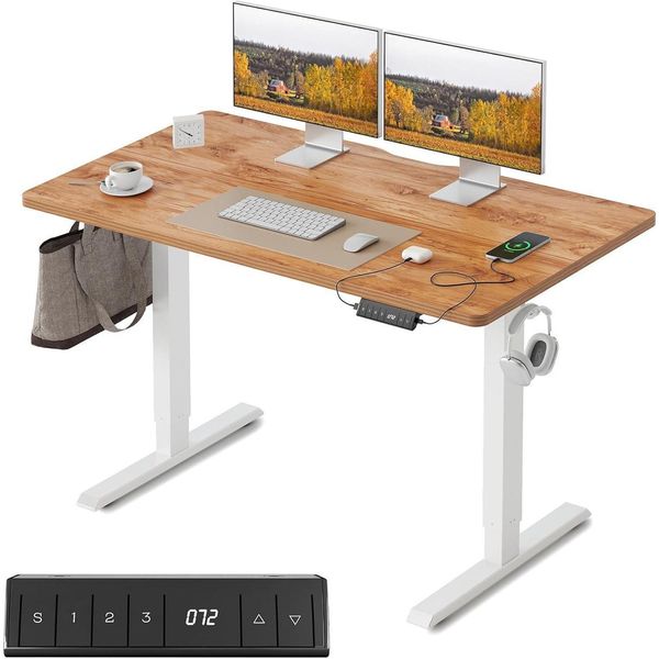 FEZIBO Elektrisch höhenverstellbarer Schreibtisch 100 x 60 cm Stehpult