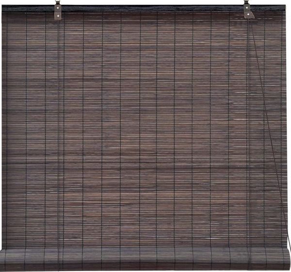 Rollo Bambusrollo Klemmfix, 60x130 cm, dunkelbraun, Victoria M, verdunkelnd, ohne Bohren, freihängend, Klemmfix, Klemmfix, Bambus