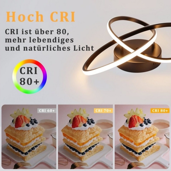 ZMH LED Deckenleuchte Wohnzimmer 3 Blatten verflochten 25/40CM Modern für Schlafzimmer Flur, Augenschutz, Einfache Installtion, LED fest integriert, 3000-6000k, LED fest integriert Bild 2