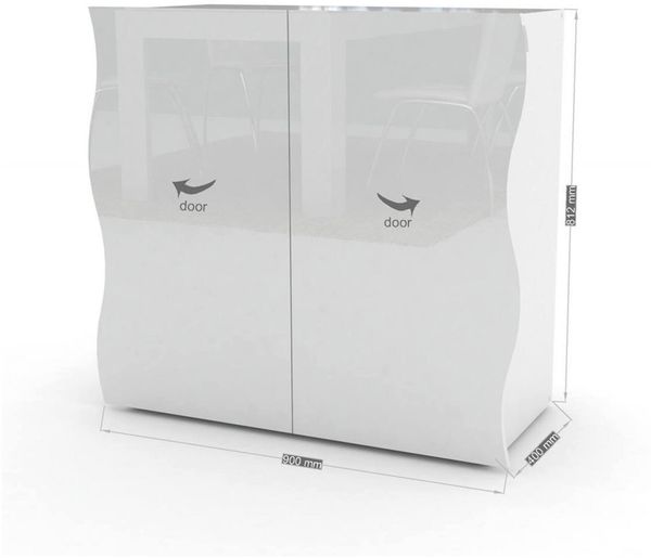 Dmora Kommode Anifares, 2-türiges Küchen-Sideboard, Wohnzimmer-Buffet, 100 % Made in Italy, 90 x 40 x 81 cm, glänzendes Weiß, Bild 3