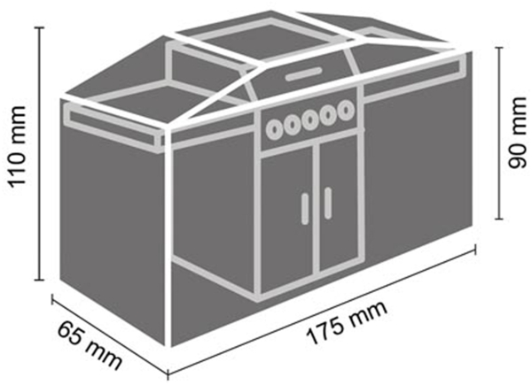 Schutzhülle Gartengrill universal Grill Abdeckhaube 175 x 65 x 110 cm