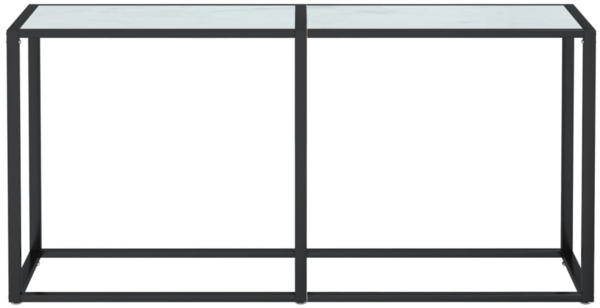 vidaXL Konsolentisch Weiß Marmor-Optik 160x35x75,5 cm Hartglas 331680 Bild 2