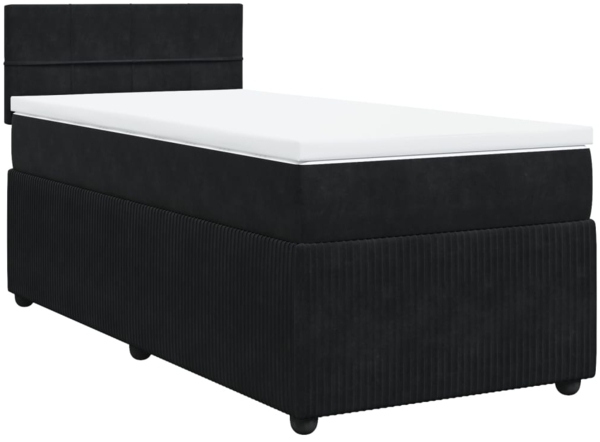 vidaXL Boxspringbett mit Matratze Schwarz 90x190 cm Samt 3287628