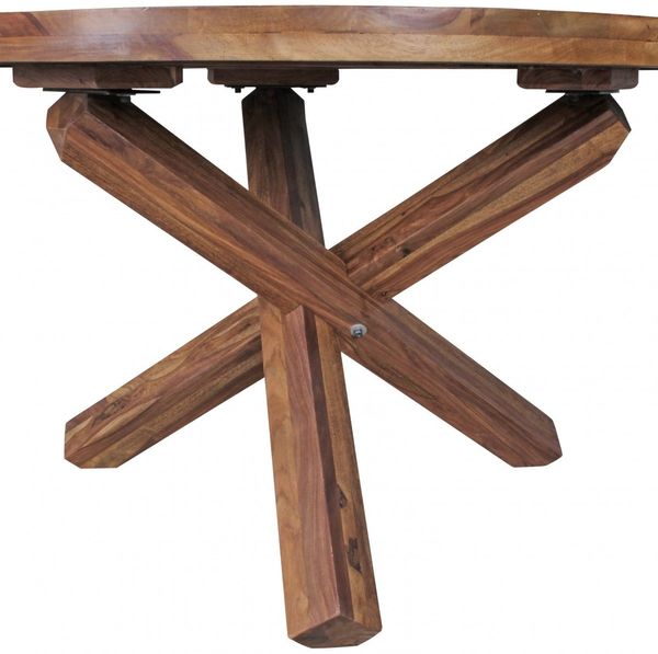Esszimmertisch Tisch LANDO 120x120 cm Landhaus-Stil Sheesham Voll-Holz Bild 4