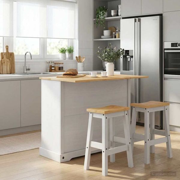 vidaXL Küchenaufbewahrung 2 pcs Weiß und Honigwachs Massiv-Kiefer 3425403
