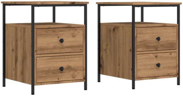 vidaXL Nachttische 2 Stk. Artisan-Eiche 44x45x60 cm Holzwerkstoff 857257