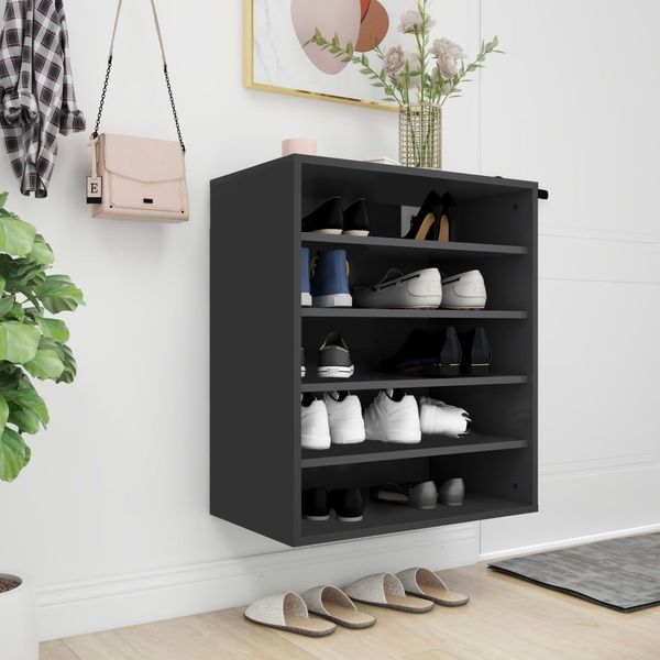 vidaXL Schuhschrank Schwarz 60 x 35 x 70 cm Spanplatte [808937]
