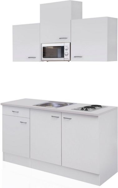 Flex-Well Küchenzeile Wito, Gesamtbreite 150cm, mit Mikrowelle und Kochfeld, viele Farbenvarianten