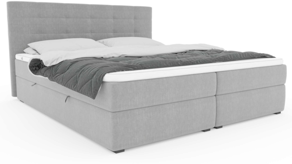 99rooms Bonvito Boxspringbett Pastellblau Strukturstoff INARI Taschen-Federung 140x200 cm Bild 6