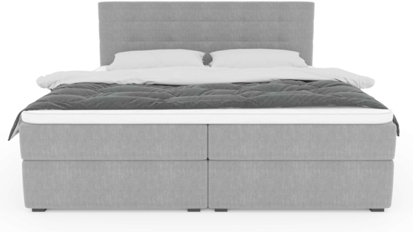 99rooms Bonvito Boxspringbett Pastellblau Strukturstoff INARI Taschen-Federung 140x200 cm Bild 7