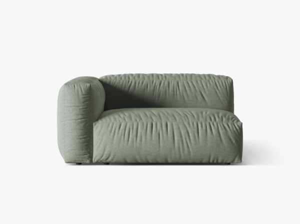 Micadoni Eckmodul Martina 1-Sitzer Groß Links Strukturierter Stoff Moßgrün