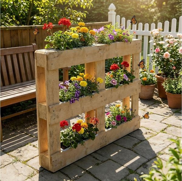 shop'n smile ideoon Blumenkasten Premium Pflanzkasten für Europaletten aus verzinktem Metall (6 St, 1-er, 2-er, 4-er, 6-er, 8-er Set), 3 Ablauflöchern, Blumenkasten für Palettenmöbel