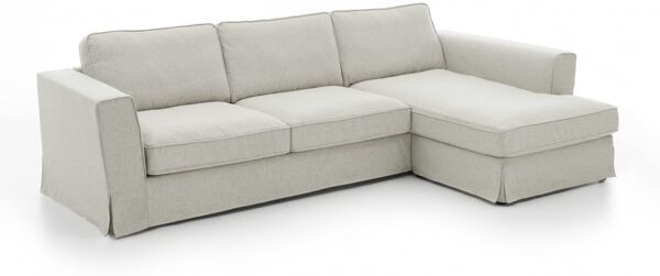 ATLANTIC home collection Polsterecke im Landhausstil Vintage, Ecke Rechts, 286/131/84 cm, Hellgrau