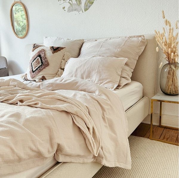 LittleANTunique Bettwäsche Bettwäsche Musselin beige I Kinder & Erwachsene I Handmade in Germany, 100% Baumwolle, qualitativ hochwertig langlebig, kuschelig weich