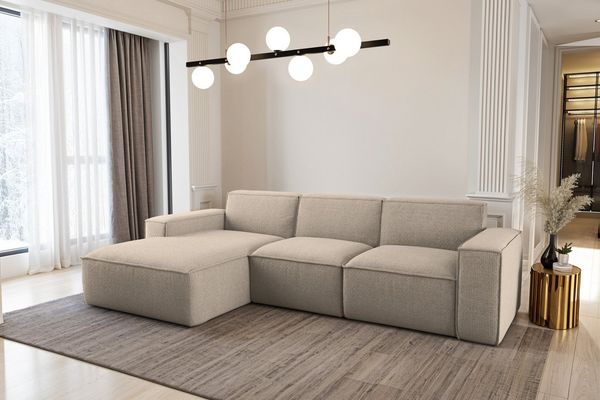 Kaiser Möbel Ecksofa Eckcouch SIENA L-Form, Stoff Poso/Salvador/Maloy/Artico/Velo, Einzelsofa, Bequem, originelles Design, praktisch, viele Farben
