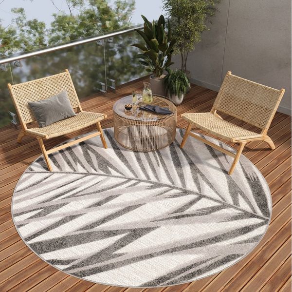Tapiso Outdoorteppich PATIO, rund, Höhe: 6 mm, Indoor, Outdoor, Wohnzimmer, Balkon