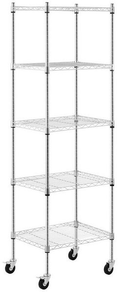 Royal Catering Standregal 60 x 45 x 190 cm Metallregal Gitterregal Steckregal Küchenwagen Rollen, verschiedene Größen