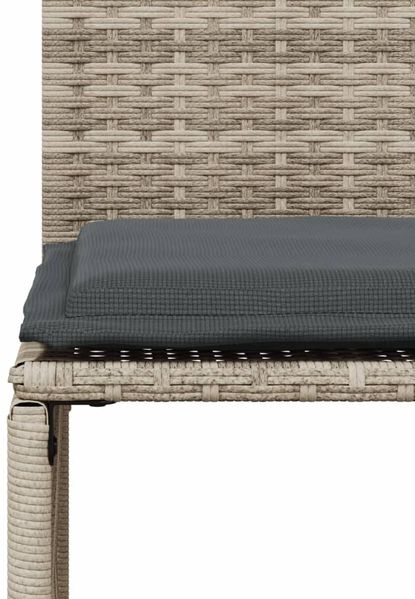 vidaXL 7-tlg. Garten-Essgruppe mit Kissen Hellgrau Poly Rattan 369014 Bild 10