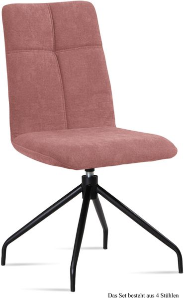 Esszimmerstuhl drehbar (4er-Set) Dniren 47x92x60 Schwarz/Rosewood
