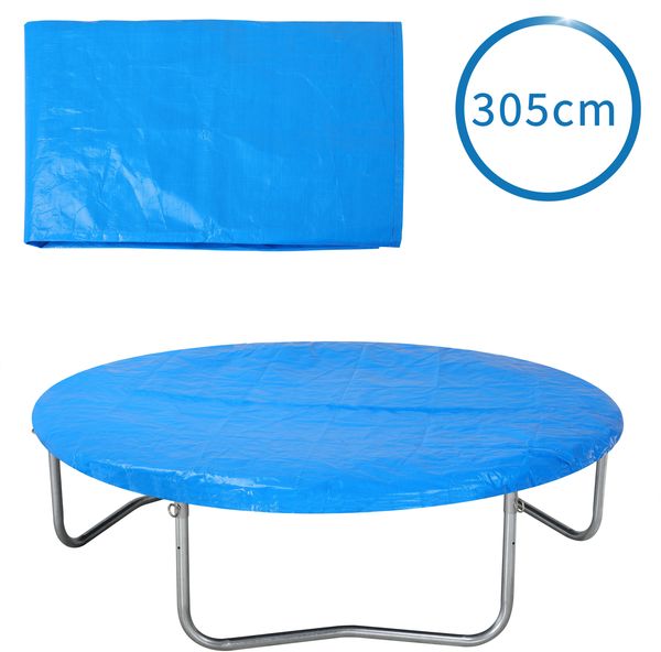 Monzana Trampolin Abdeckung reißfest UV-beständig Wetterschutzplane Trampolinschutz Abdeckplane Regenabdeckung 305cm - blau