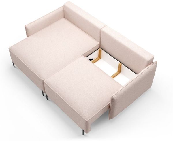 Ecksofa Schlafsofa BETTO Stoff Now or Never Dunkelgrau Ottomane Links Bild 3