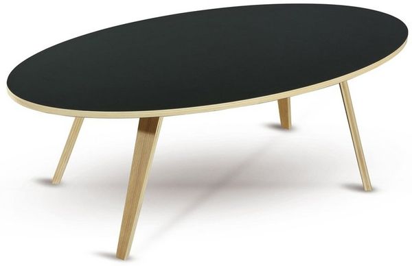 dasmöbelwerk Couchtisch Couchtisch Beistelltisch Skandinavisch Tisch ARVIKA oval 120cm Schwarz