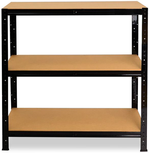 shelfplaza BLACK 90x90x40 cm Schwerlastregal in schwarz mit 3 Böden und 175 kg Traglast pro Boden Bild 4