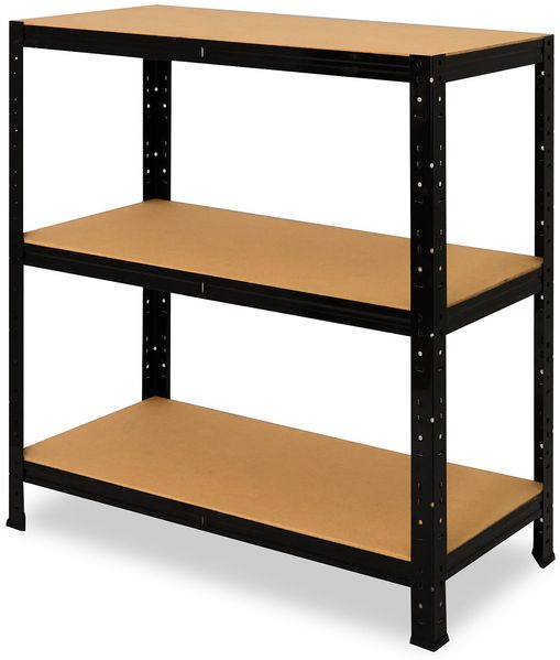 shelfplaza BLACK 90x90x40 cm Schwerlastregal in schwarz mit 3 Böden und 175 kg Traglast pro Boden Bild 5