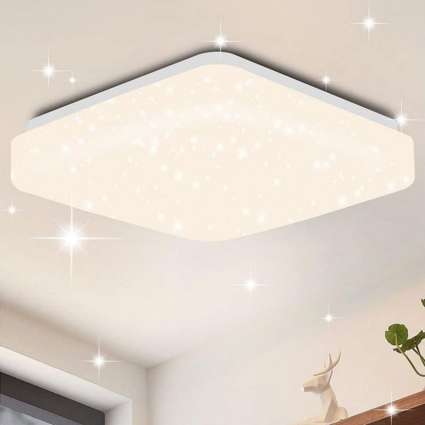 Nettlife Deckenleuchten Sternenhimmel Eckig 15W 21cm Deckenlampe Deckenbeleuchtung, LED fest integriert, Naturweiß, Schlafzimmer Flur Küche Kinderzimmer Büro