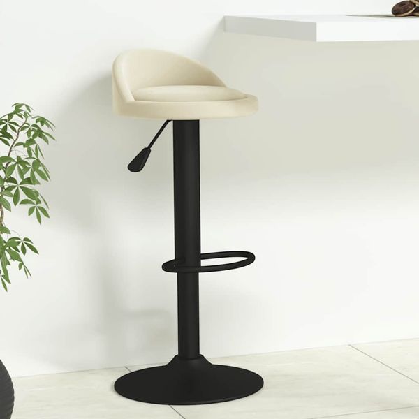 vidaXL Barhocker Creme Samt 333589
