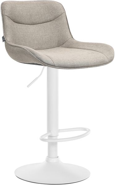 CLP Barhocker Vonore Stoff Höhenverstellbar Und 360 Grad Drehbar,taupe weiß