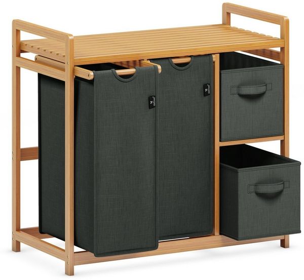 AdelDream Wäschekorb AdelDream 140L Wäschekorb mit Korb und Ablagen