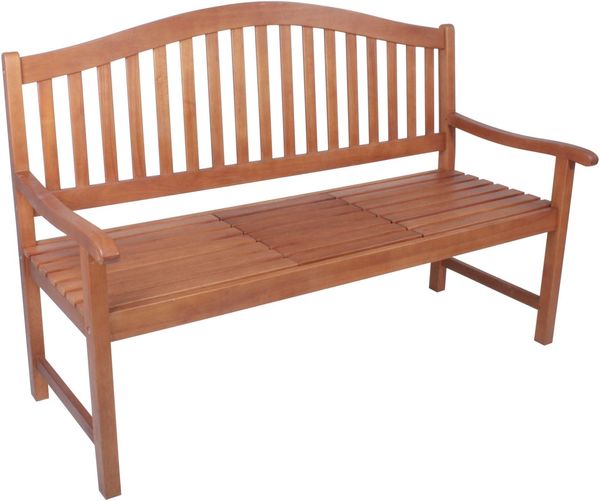 'PHUKET' Bank, mit hochklappbarem Tisch, Eucalyptusholz Natur, 150 x 105 x 63 cm