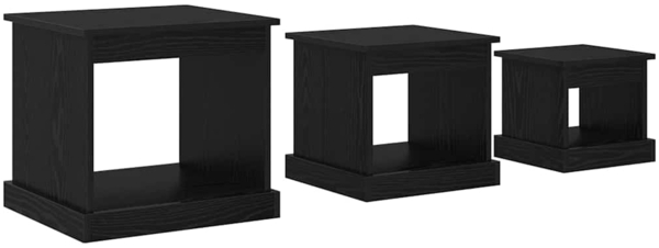 vidaXL Couchtisch 3 pcs Schwarz Eichen-Optik Holzwerkstoff 881452