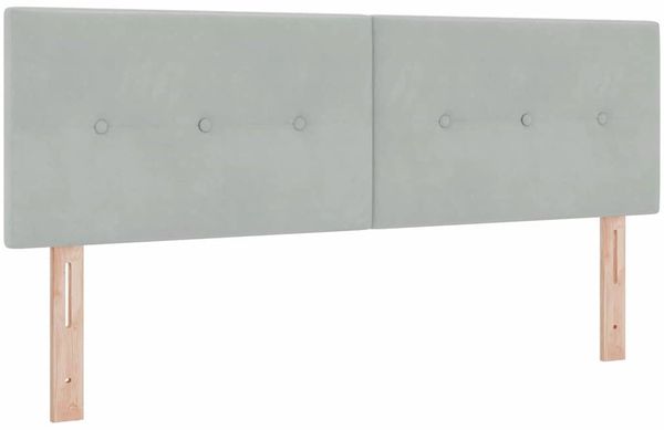 vidaXL Boxspringbett mit Kopfteil Hellgrau 140 x 200 cm Samt 3340388 Bild 5
