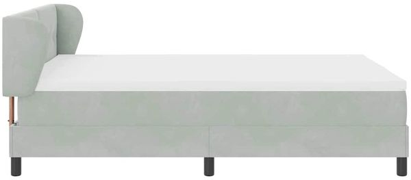 vidaXL Boxspringbett mit Kopfteil Hellgrau 140 x 200 cm Samt 3340388 Bild 8