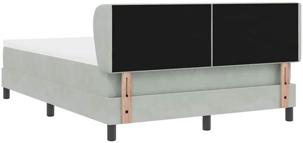 vidaXL Boxspringbett mit Kopfteil Hellgrau 140 x 200 cm Samt 3340388 Bild 9