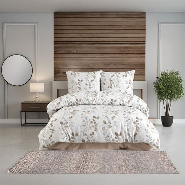 Buymax Bettwäsche Almira, Biber, 2 teilig, Bettwäsche-Set Bett- und Kopfkissenbezug mit Reißverschluss 135x200 cm