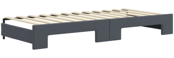 vidaXL Tagesbett Ausziehbar mit Schubladen Dunkelgrau 90x200 cm Samt 3196764 Bild 4