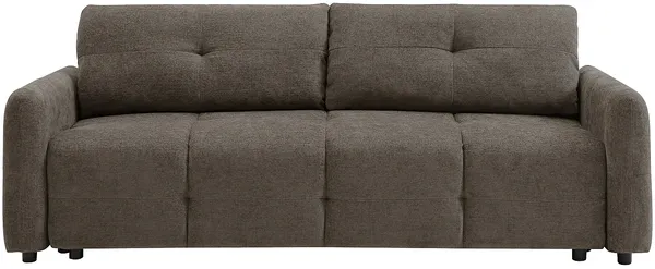 Vente-unique - ZAREMI Sofa Stoff Schokoladenbraun - B 92 cm x H 86 cm x L 218 cm