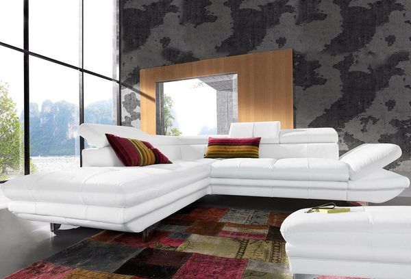 COTTA Polstergarnitur Enterprise L-Form, (Set), Set bestehend aus: Ecksofa mit Arm- & Kopfteilverstellung & Hocker