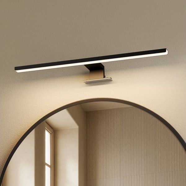 EMKE Spiegelleuchte LED L: 40cm 8W IP44 Wandlleuchte Badezimmer Wohnzimmer, LED fest integriert, Kaltweiß, Neutralweiß, Chrom oder Schwarz