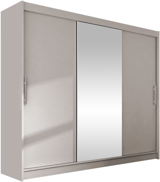 Kleiderschrank Aston I 250, ohne Beleuchtung, Farbe: Cashmere / Spiegel