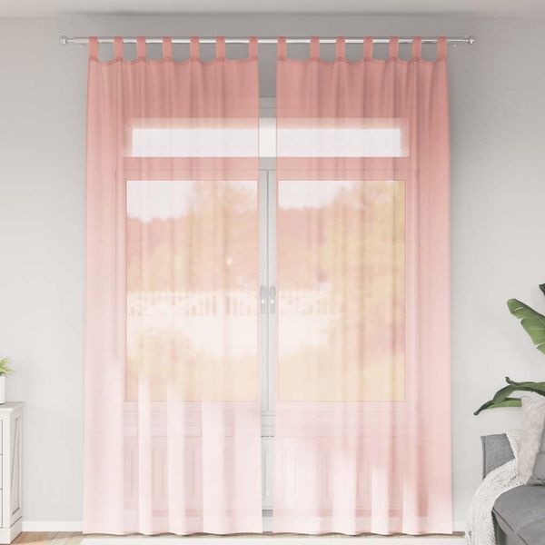 vidaXL Voile Vorhänge mit Schlaufen 2 Stk. Rosa 140x260 cm 4102290