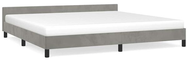 Doppelbett, Bettgestell Modernen ohne Matratze Hellgrau 200x200 cm Samt d2586e