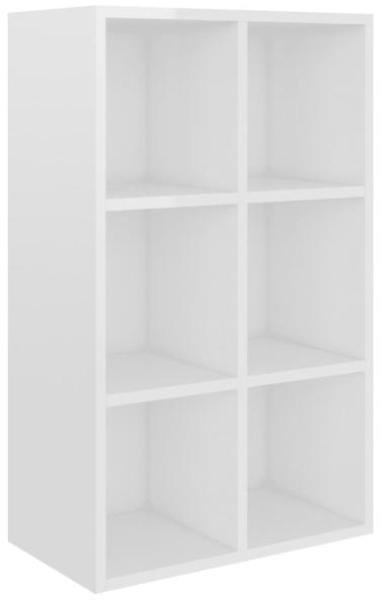 vidaXL Bücherregal/Sideboard Hochglanz-Weiß 66x30x98 cm Holzwerkstoff 800348